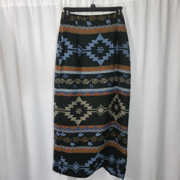 4/$18 Vintage Southwestern Print Wrap Skirt - Picture 3 of 9